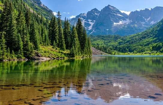 The Maroon Bells near Aspen, Colo.